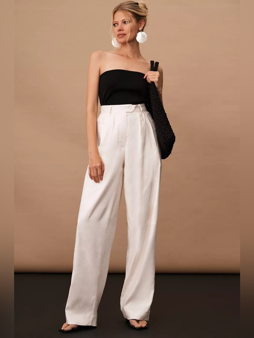 Corey Lynn Calter Pleated Relaxed Linen Trousers
